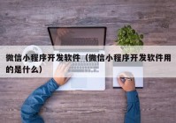 微信小程序开发软件（微信小程序开发软件用的是什么）