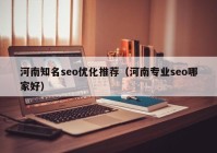 河南知名seo优化推荐（河南专业seo哪家好）