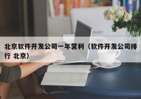 北京软件开发公司一年营利（软件开发公司排行 北京）