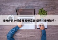 抚州分销小程序开发哪家比较好（抚州知乎）