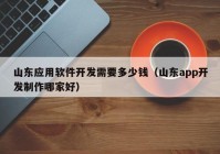 山东应用软件开发需要多少钱（山东app开发制作哪家好）