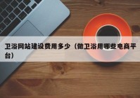 卫浴网站建设费用多少（做卫浴用哪些电商平台）