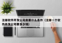 注册软件开发公司需要什么条件（注册一个软件开发公司要多少钱）