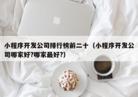 小程序开发公司排行榜前二十（小程序开发公司哪家好?哪家最好?）