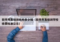 软件开发培训机构多少钱（软件开发培训学校收费标准公示）