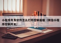 小程序开发软件怎么打开控制面板（微信小程序控制开关）