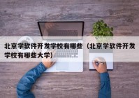 北京学软件开发学校有哪些（北京学软件开发学校有哪些大学）