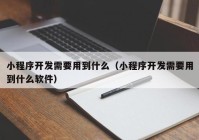 小程序开发需要用到什么（小程序开发需要用到什么软件）