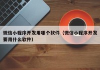 微信小程序开发用哪个软件（微信小程序开发要用什么软件）