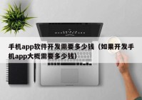 手机app软件开发需要多少钱（如果开发手机app大概需要多少钱）