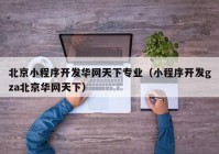 北京小程序开发华网天下专业（小程序开发gza北京华网天下）