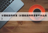 计算机软件开发（计算机软件开发是干什么的）