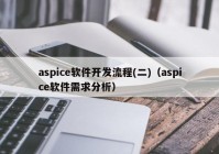 aspice软件开发流程(二)（aspice软件需求分析）