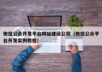 微信公众开发平台网站建设公司（微信公众平台开发实例教程）