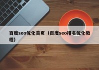 百度seo优化首页（百度seo排名优化教程）