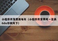 小程序开发费用每年（小程序开发费用一览表6du华网天下）