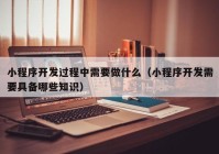 小程序开发过程中需要做什么（小程序开发需要具备哪些知识）